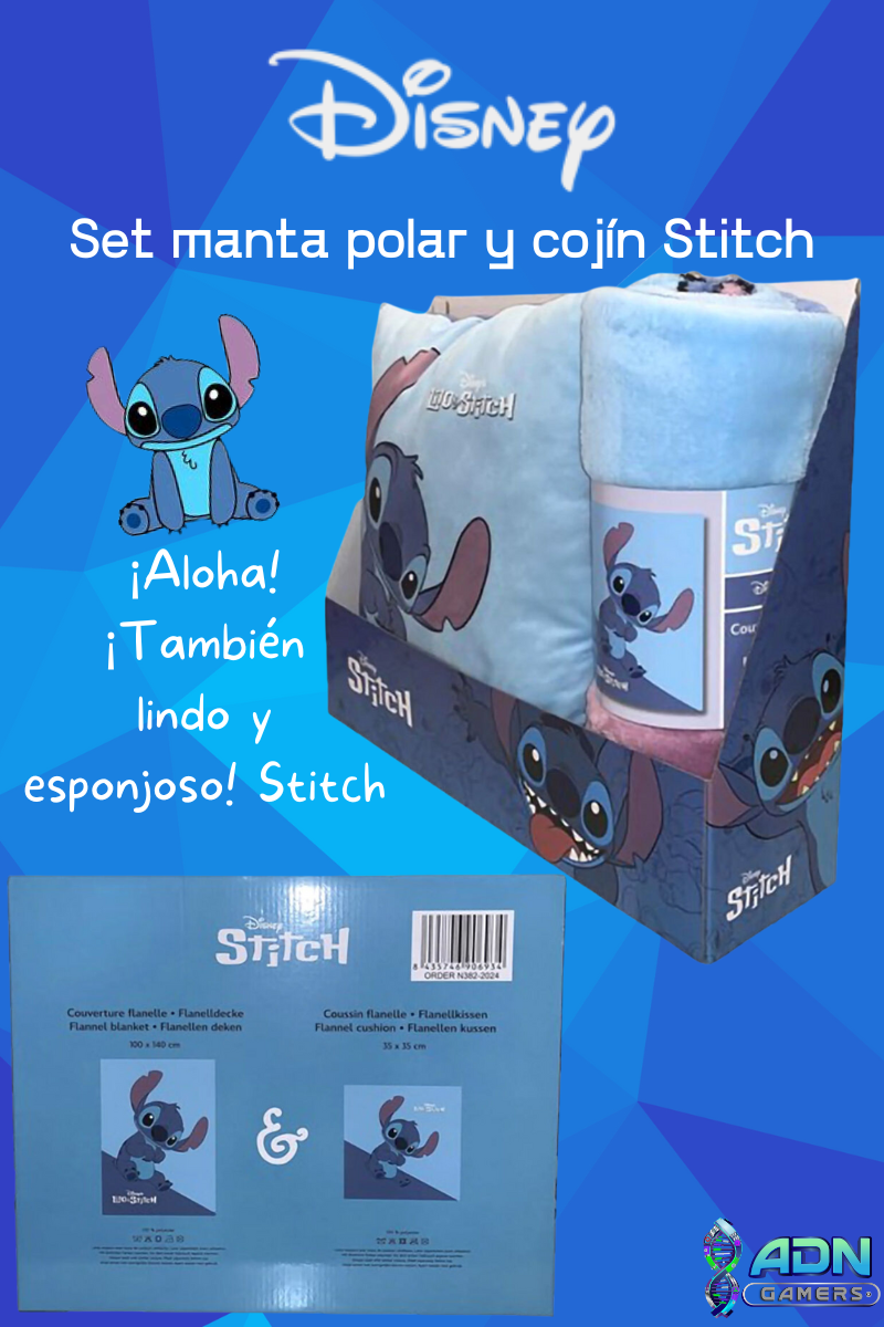 Disney Stitch™ Set manta de felpa y cojín decorativo
