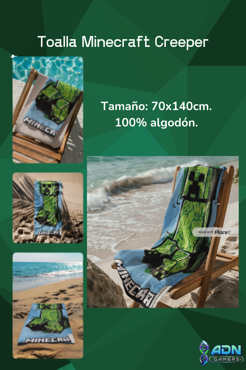 MINECRAFT Creeper Toalla de algodón