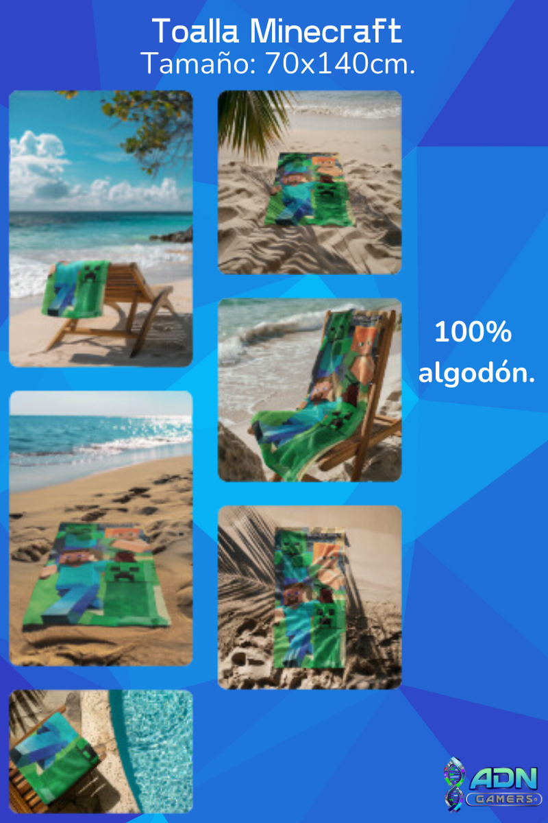 MINECRAFT Toalla de algodón